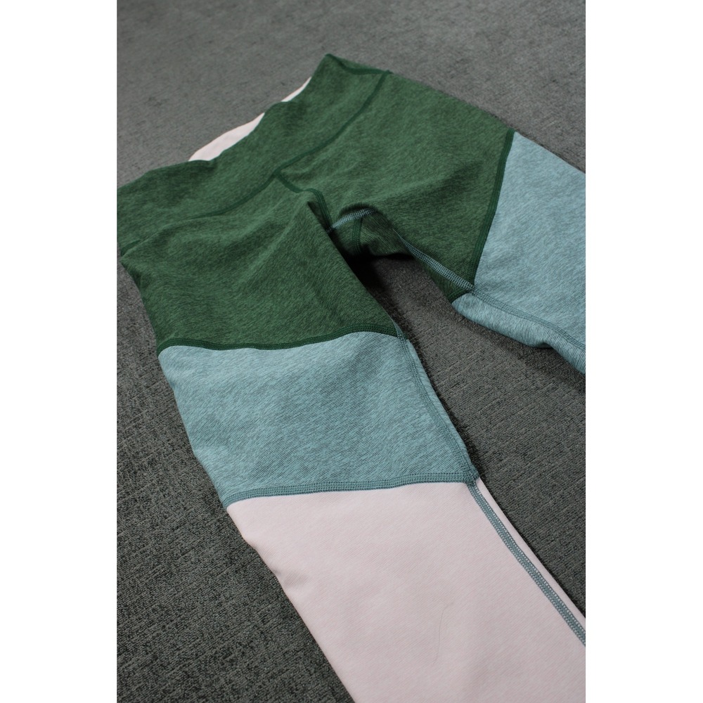 Outdoor Voices Springs 7/8 Leggings Colorblock Green Blue Pink Small 0495